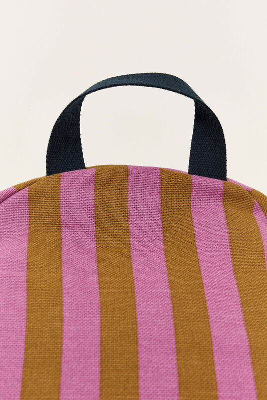 Nobodinoz Bliss Long kids' beanbag, pink curry stripes, view 6