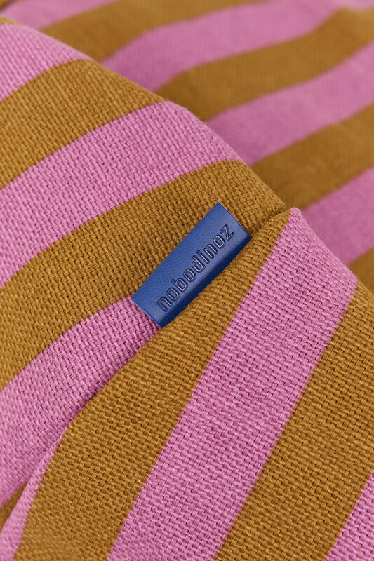 Nobodinoz Bliss Long kids' beanbag, pink curry stripes, view 4