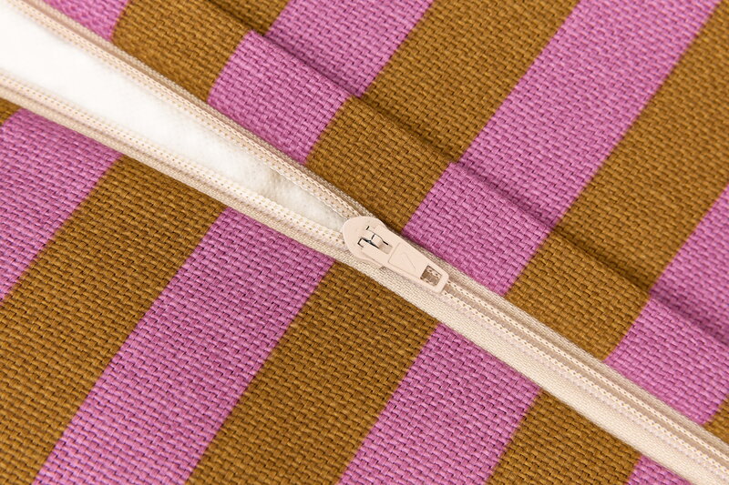 Nobodinoz Bliss Long kids' beanbag, pink curry stripes, view 3