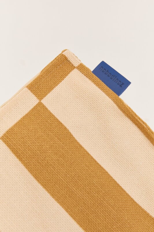 Nobodinoz Vibes Long beanbag, mustard and sand tiles, view 4