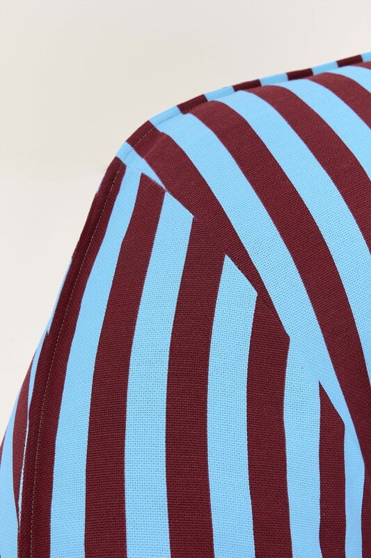 Nobodinoz Ziggy armchair beanbag, burgundy blue stripes, view 5