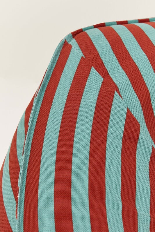 Nobodinoz Ziggy armchair beanbag, red teal green stripes, view 4