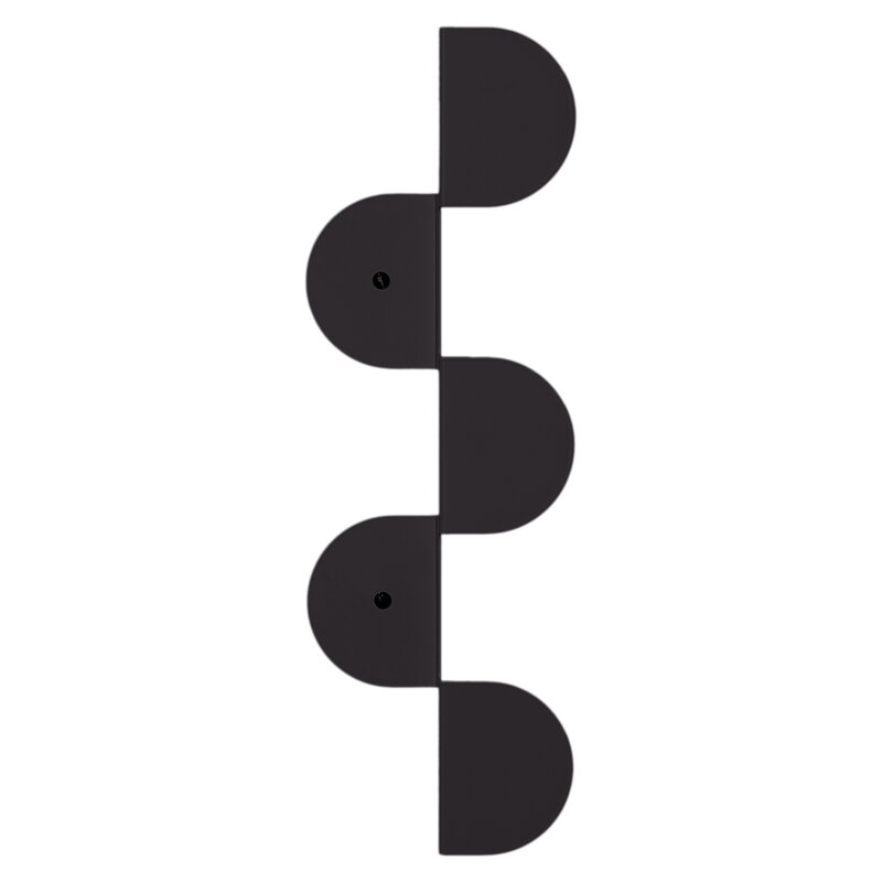 Nobodinoz Wall coat rack, 37 cm,  black steel, view 3
