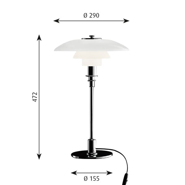 3/2　Design　plated　Finnish　Poulsen　Louis　chrome　lamp,　PH　table　Shop