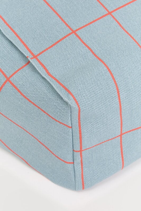 Nobodinoz Vibes kids' armchair beanbag, blue red grid, view 2