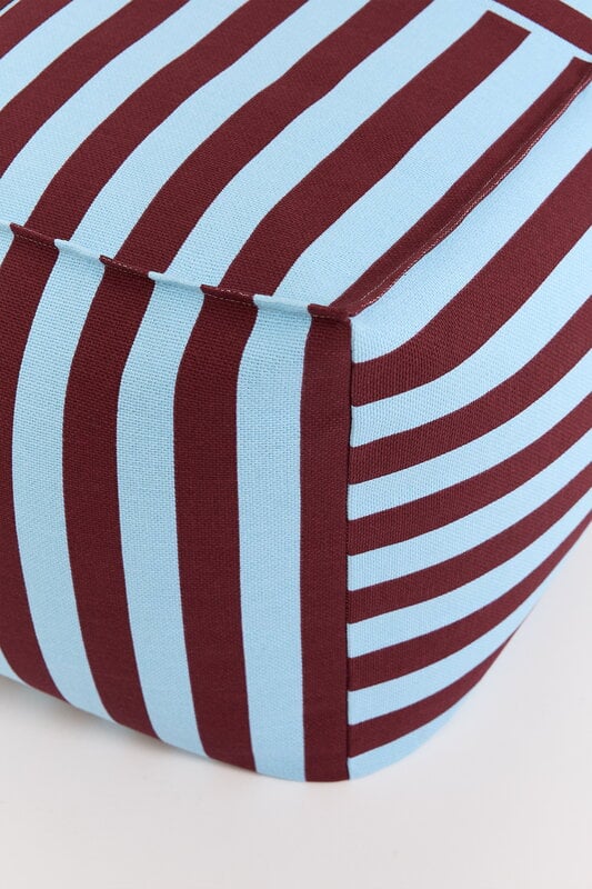 Nobodinoz Otto ottoman beanbag, 55 x 55 cm, burgundy blue stripes, view 3