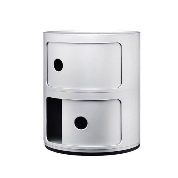 Kartell Componibili Nightstand Recycled Medium Silver