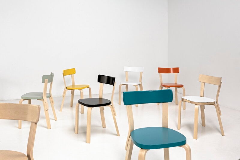 Artek Aalto chair 69, orange | Finnish Design Shop