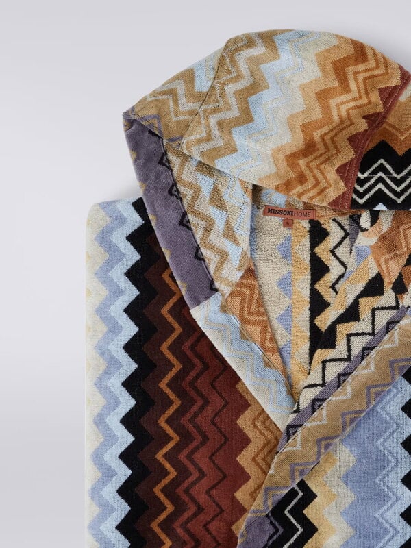 Missoni Home Giacomo kylpytakki hupulla, 160 musta monivärinen, tuotteen lisäkuva