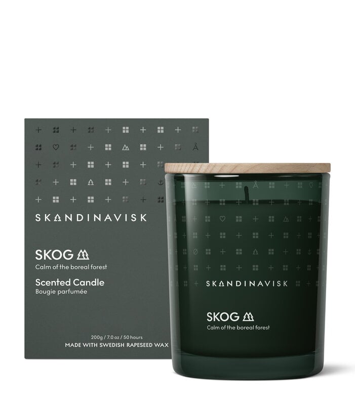 Skandinavisk Scented candle with lid, SKOG, large, extra image