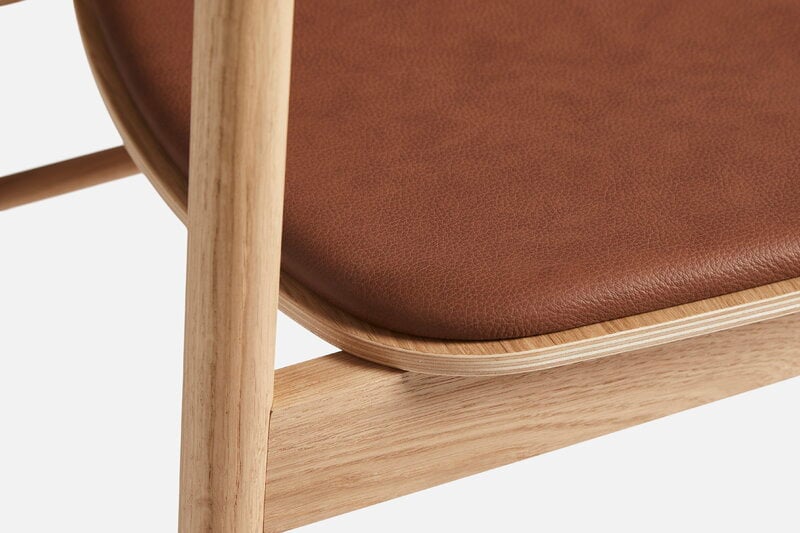 Woud Soma dining chair, oiled oak - cognac leather, extra image
