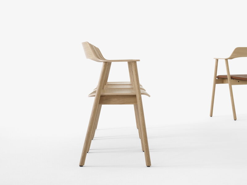 TAKT T24 Bow chair, Eiche - cognacfarbenes Spoor Zea Leder, extrabild