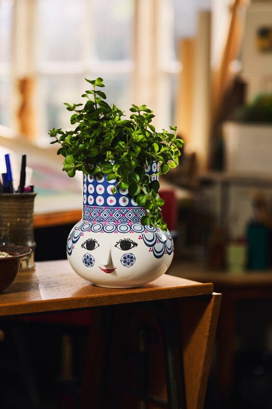 Bjørn Wiinblad Vaso Olga, 20 cm, blu, immagine extra