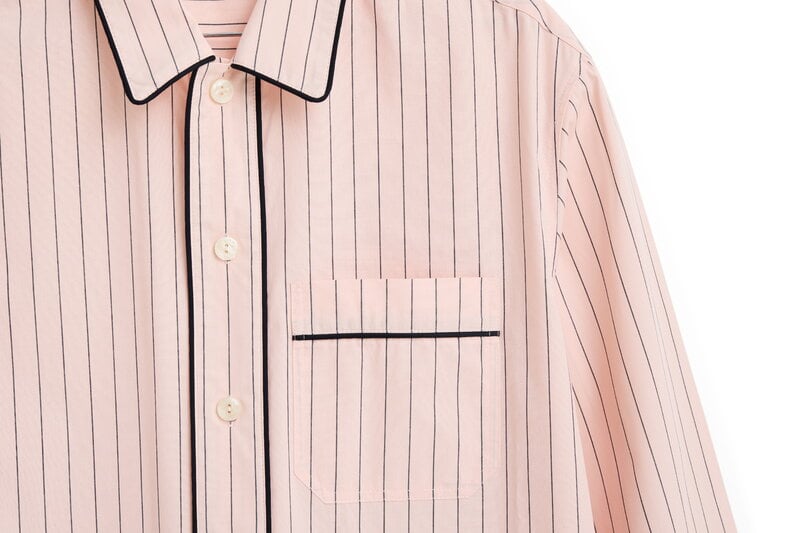 HAY Camisón largo Fineline, rosa suave, imagen extra