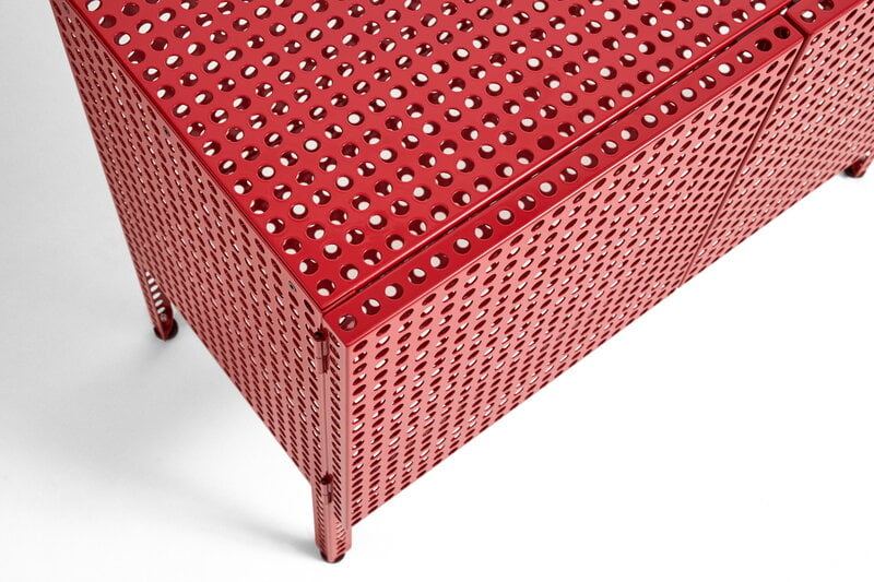 HAY Perforated floor cabinet, small, wine red, extra image