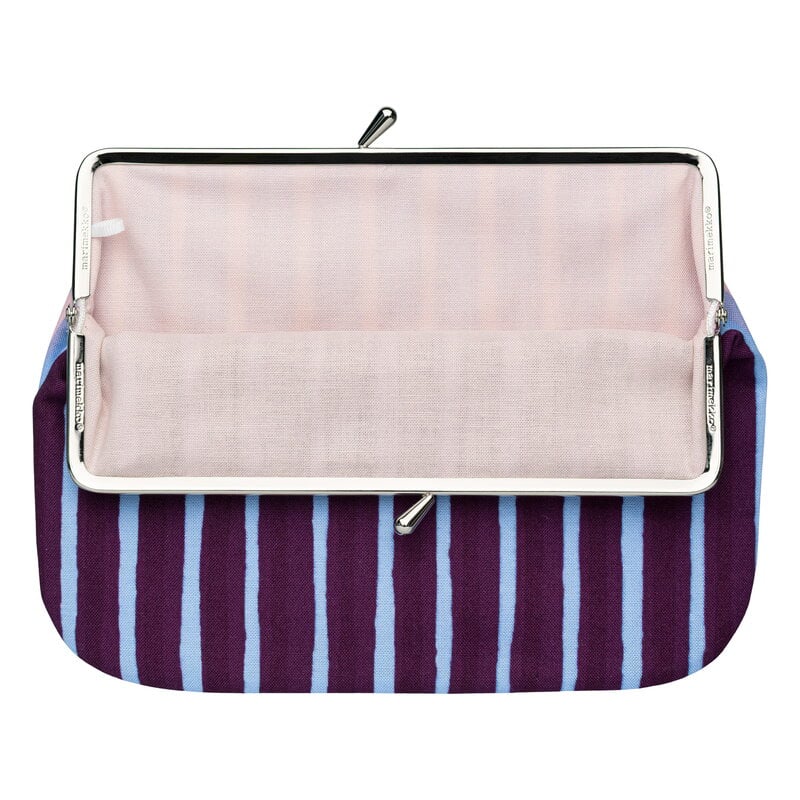 Marimekko Piccolo puolikas kukkaro Geldbörse, Aubergine - Hellblau - Hellrosa, extrabild