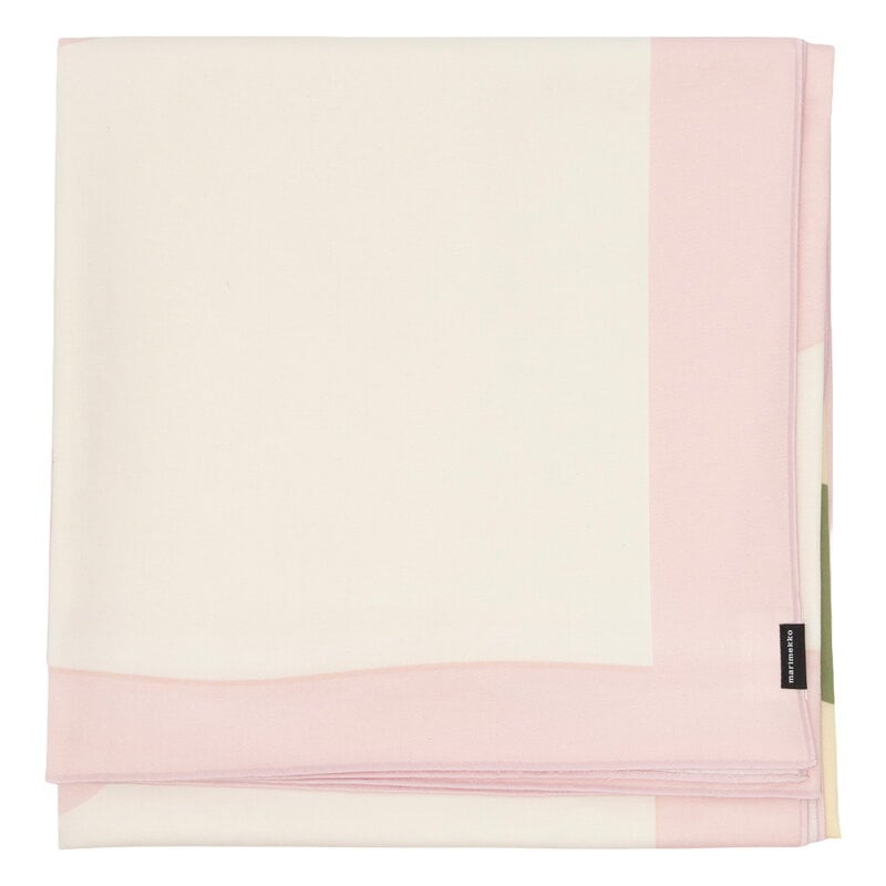 Marimekko Unikko tablecloth, 140 x 140 cm, off-white - pink - light yellow - green, view 2