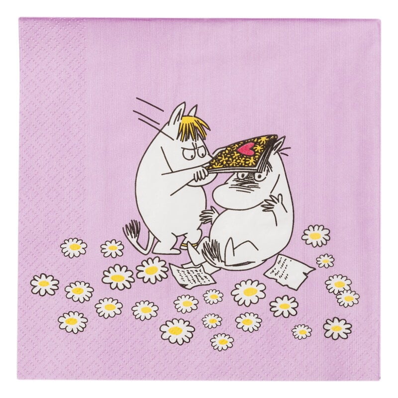 Moomin Arabia Muumi paperiservetti, 33 cm, 20 kpl, Sydänkäpyset, tuotteen lisäkuva
