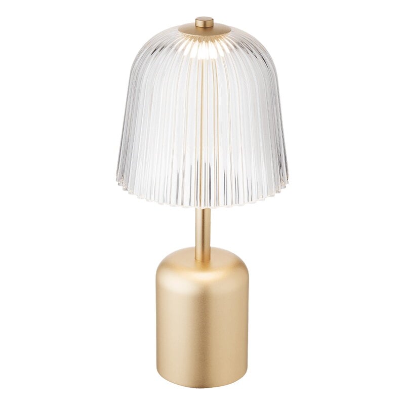 Nuura Asteea portable table lamp, satin brass - ripple clear, extra image
