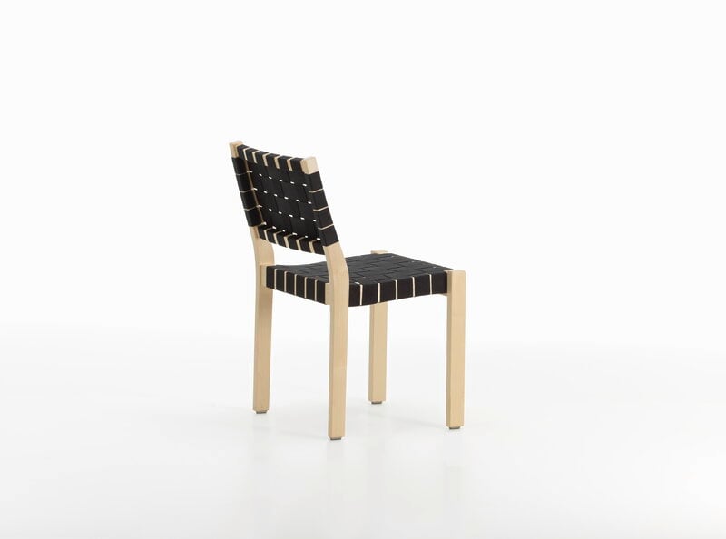 Artek Aalto chair 611, birch - black webbing