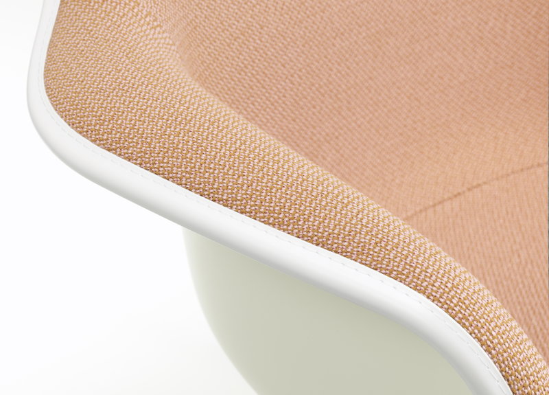 Vitra Eames RAR rocking chair, upholstered, pale rose/cognac Finnish