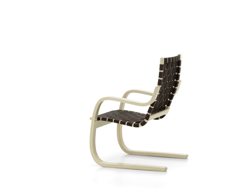 Aalto armchair 406, birch - black/brown webbing