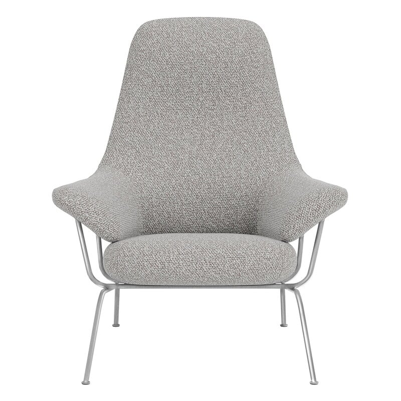 Hem Hai lounge chair, acciaio inox spazzolato - Pebble, vista 3