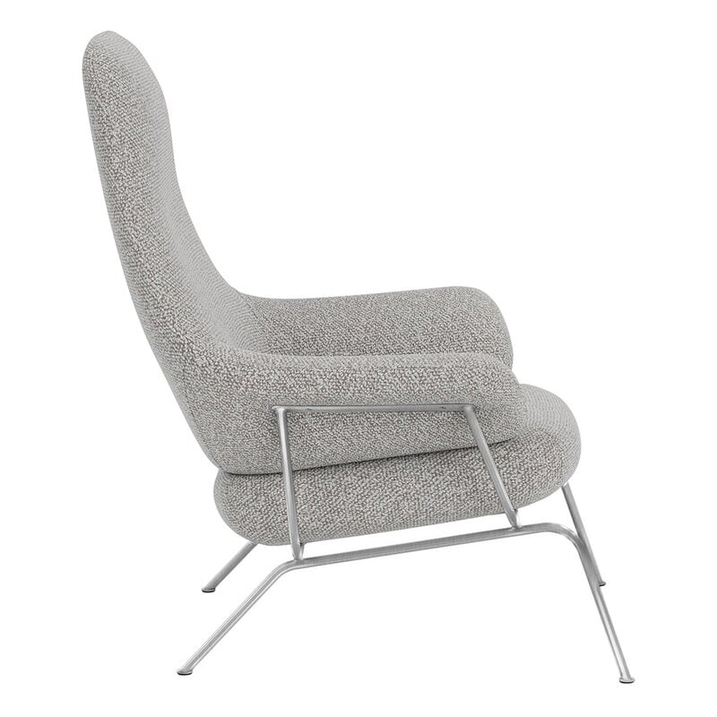 Hem Hai lounge chair, acciaio inox spazzolato - Pebble, vista 2