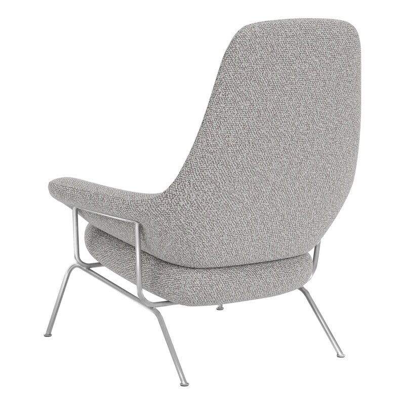 Hem Hai lounge chair, acciaio inox spazzolato - Pebble, vista 4