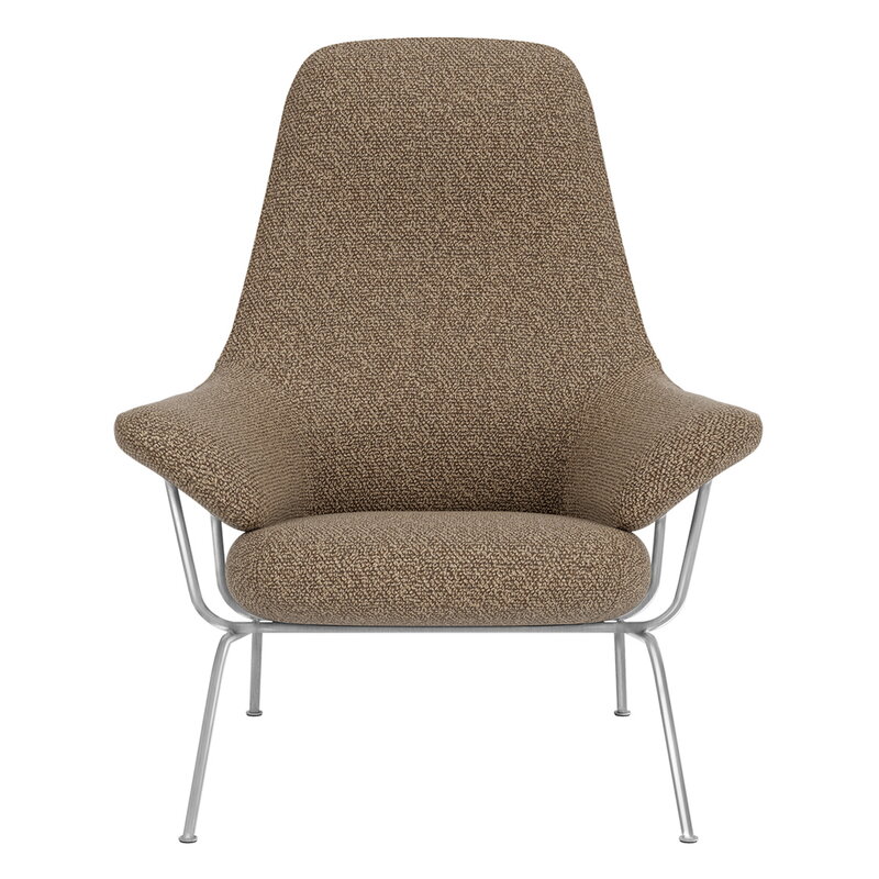 Hem Hai poltrona lounge, acciaio inox spazzolato - Sawdust, vista 5