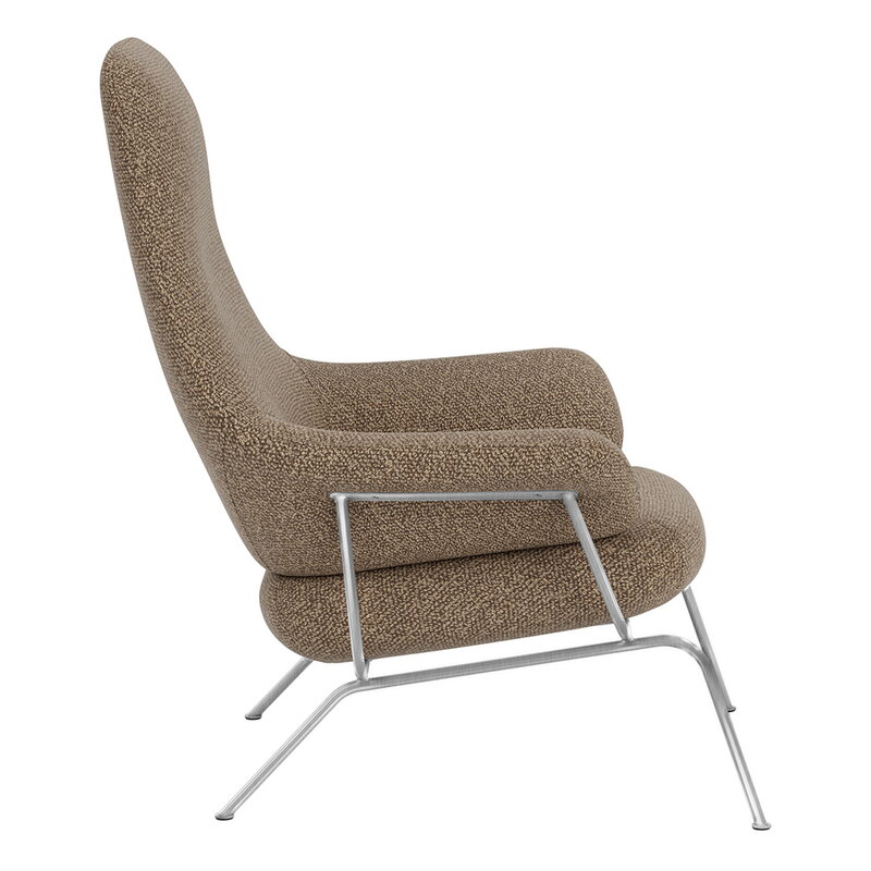 Hem Hai poltrona lounge, acciaio inox spazzolato - Sawdust, vista 4