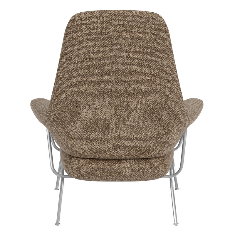 Hem Hai poltrona lounge, acciaio inox spazzolato - Sawdust, vista 3