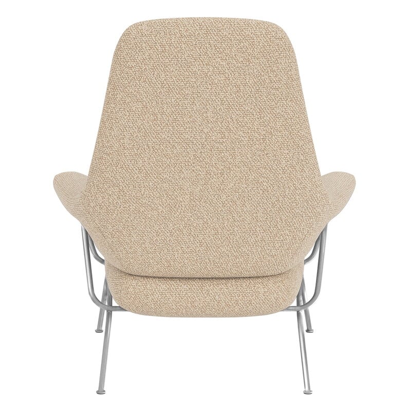 Hem Hai lounge chair, brushed stainless steel - Eggshell, view 2