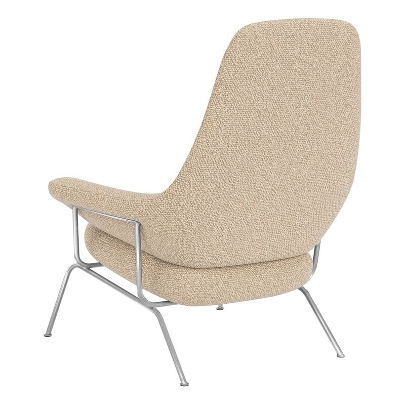 Hem Hai lounge chair, brushed stainless steel - Eggshell, view 4