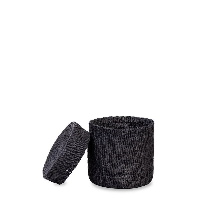 Mifuko Kiondo basket with lid, S, black, view 3