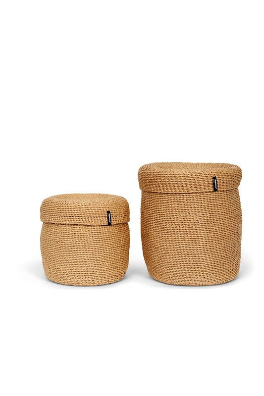 Mifuko Kiondo basket with lid, M, brown, view 4
