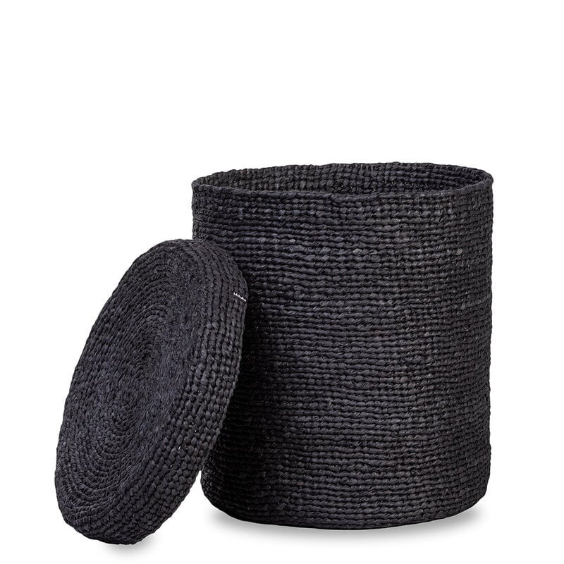 Mifuko Kiondo basket with lid, L, black, view 4