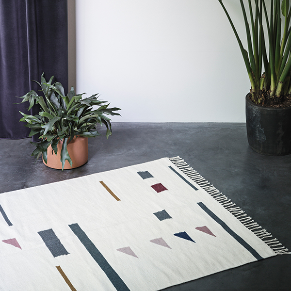 ferm LIVING Kelim rug, Triangles, 80 x 140 cm | Finnish Design Shop