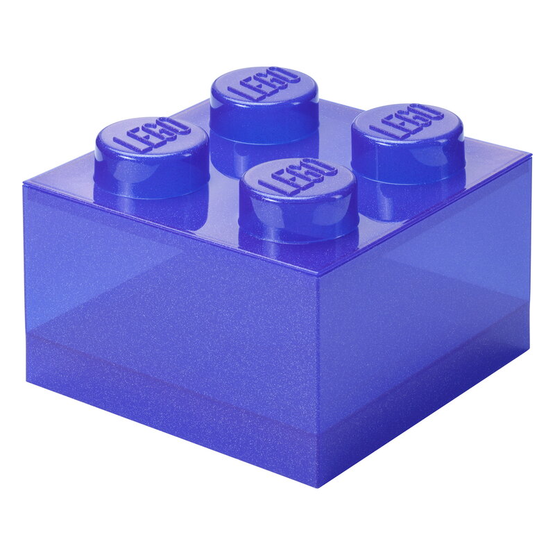 Room Copenhagen Lego Storage Brick 4 Top Lid, glitter violet, extra image