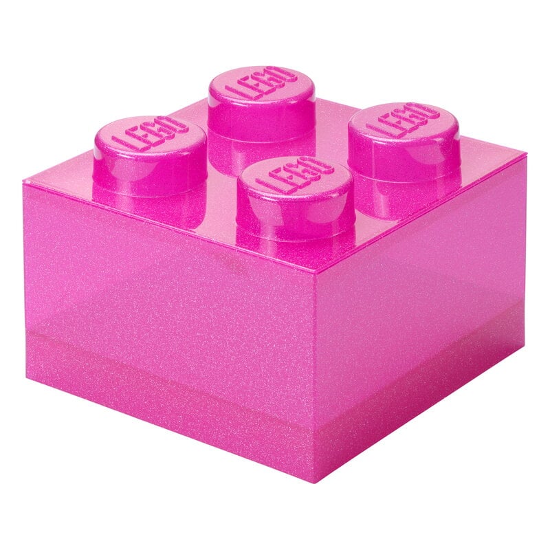 Room Copenhagen Lego Storage Brick 4 Top Lid, glitter medium violet, extra image