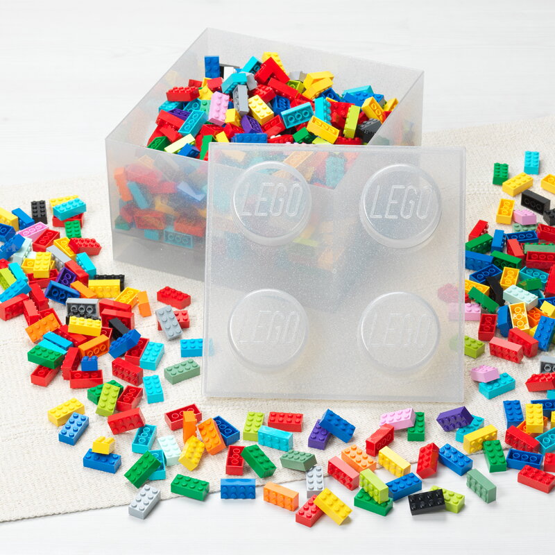 Room Copenhagen Lego Storage Brick 4 Top Lid, glitter translucent, extra image