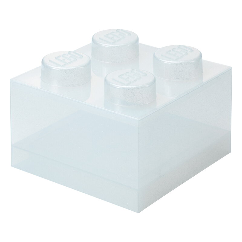 Room Copenhagen Lego Storage Brick 4 Top Lid, glitter translucent, extra image