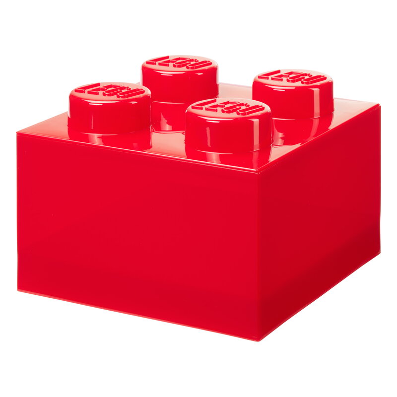 Room Copenhagen Lego Storage Brick 4 Top Lid, translucent red, extra image