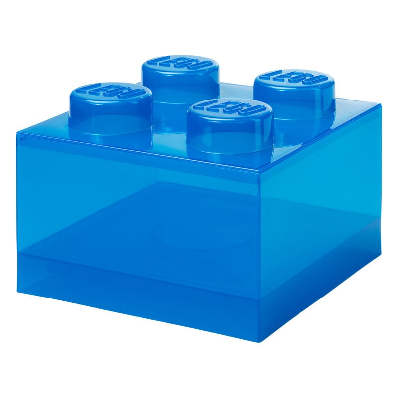 Room Copenhagen Lego Storage Brick 4 Top Lid, translucent blue, extra image