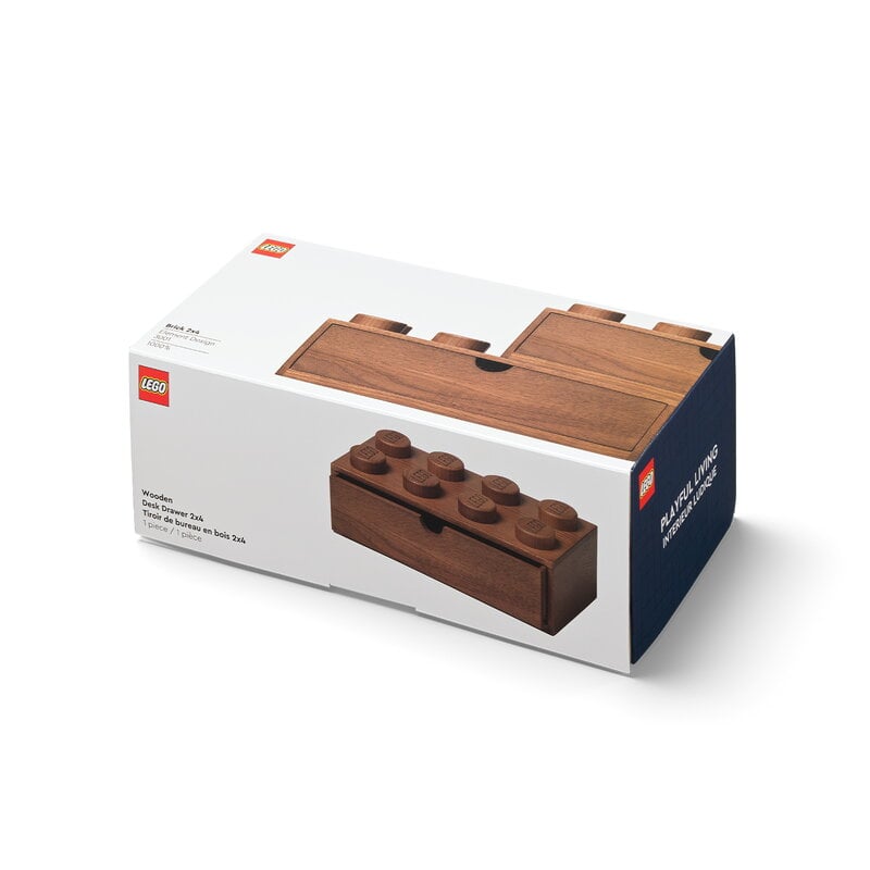 Lego Wooden Collection Storage Box Brick 8 - Beige