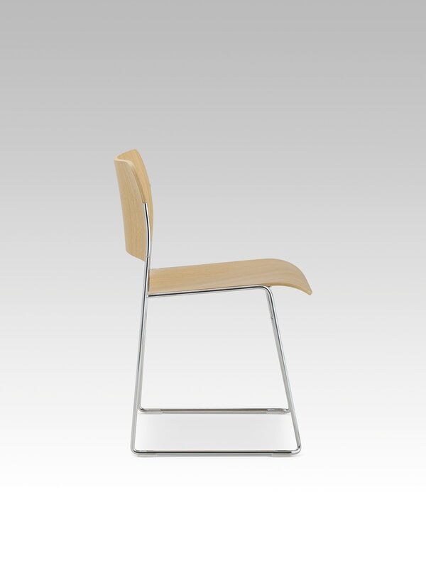 HOWE 40/4 side chair, stackable sled base, chrome - oak veneer, view 7