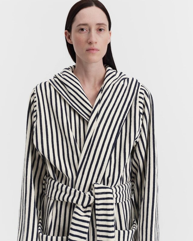 Tekla Hooded bathrobe, sailor stripes, extra image