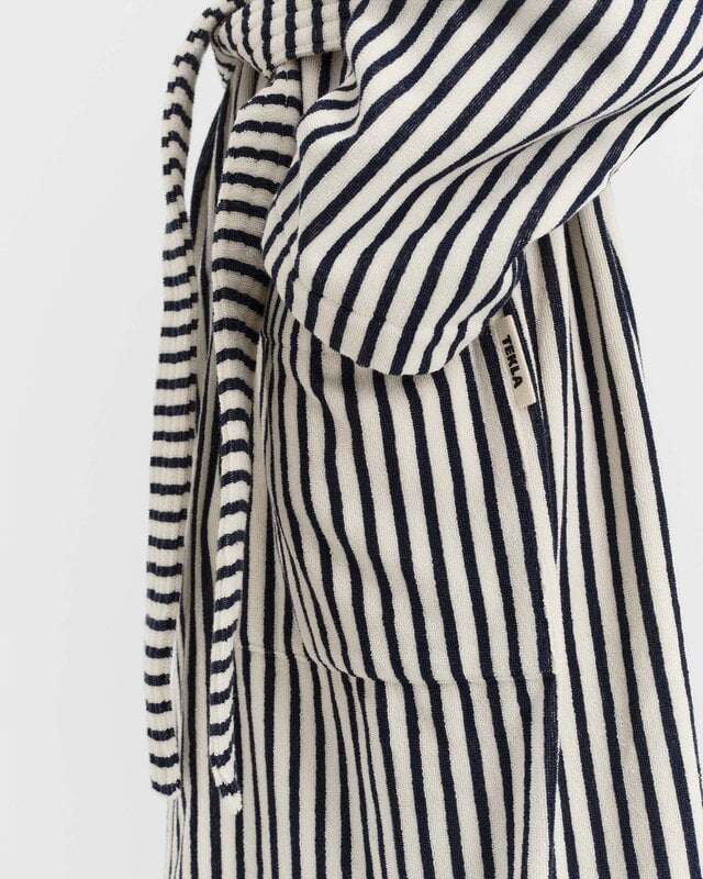 Tekla Classic bathrobe, sailor stripes, extra image