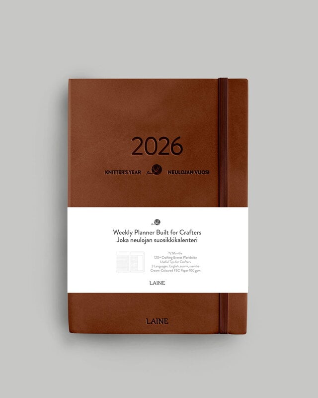 Laine Publishing Knitter’s Year 2026 weekly planner, brown, extra image