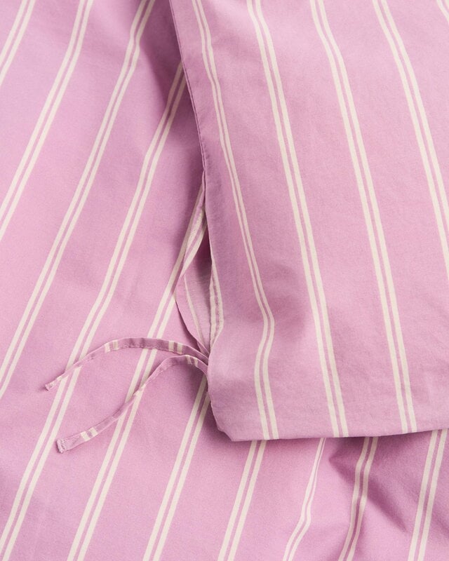 Tekla Housse de couette simple, 150 x 210 cm, rayures rose mauve, image extra